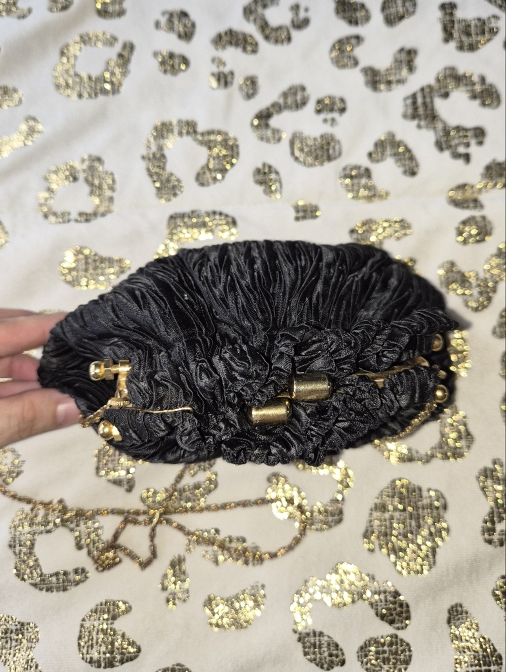 5 For $25✨️Vintage Clutch Bag Gold Chain Black Purse Cross Body Bag Handbag - Picture 8 of 10